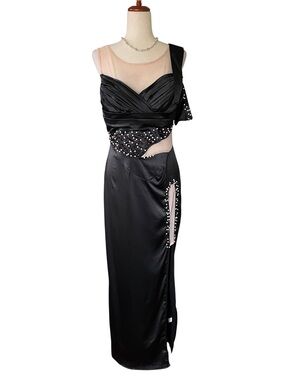 blue strapless prom dress Amarra 89023 A Line Prom Dress Corset Lace Pleated Formal Gown Royal / 2